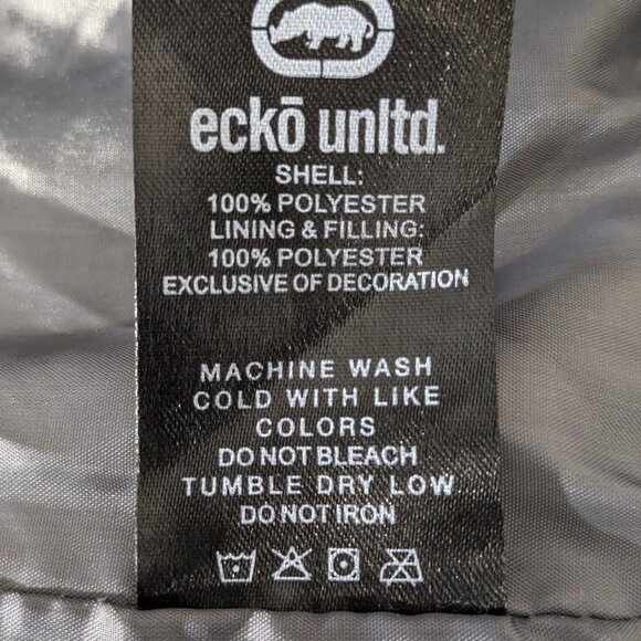Ecko Unltd Men's Camo Quilted Zip-Up Hooded Jacket Size Small Gray - Picture 9 of 9